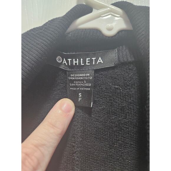 Athleta Pranayama Wrap Black Longline Open Front Cardigan Womens Small - Picture 2 of 9